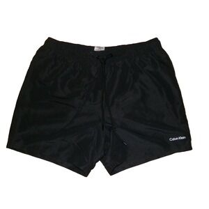 NWT MENS CALVIN KLEIN SWIM TRUNKS~BLACK~SZ LARGE